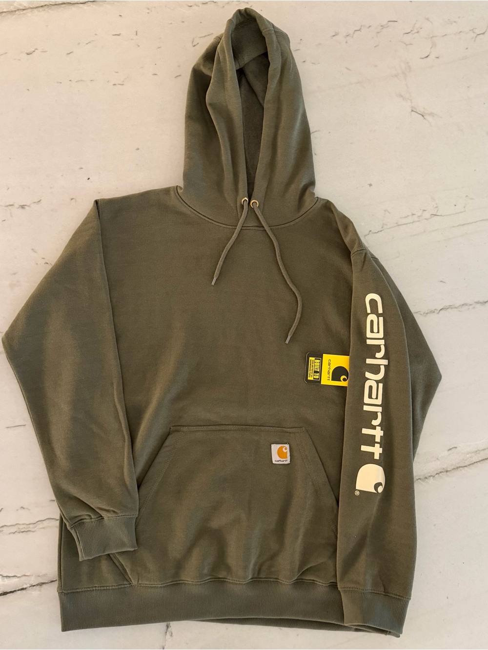 Carhartt Midweight Sweatshirt Hoodie Mens Size Large Olive Green Loose Fit New